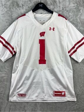 Under Armour Wisconsin Badgers #1 Jersey College Football Size Large Mens